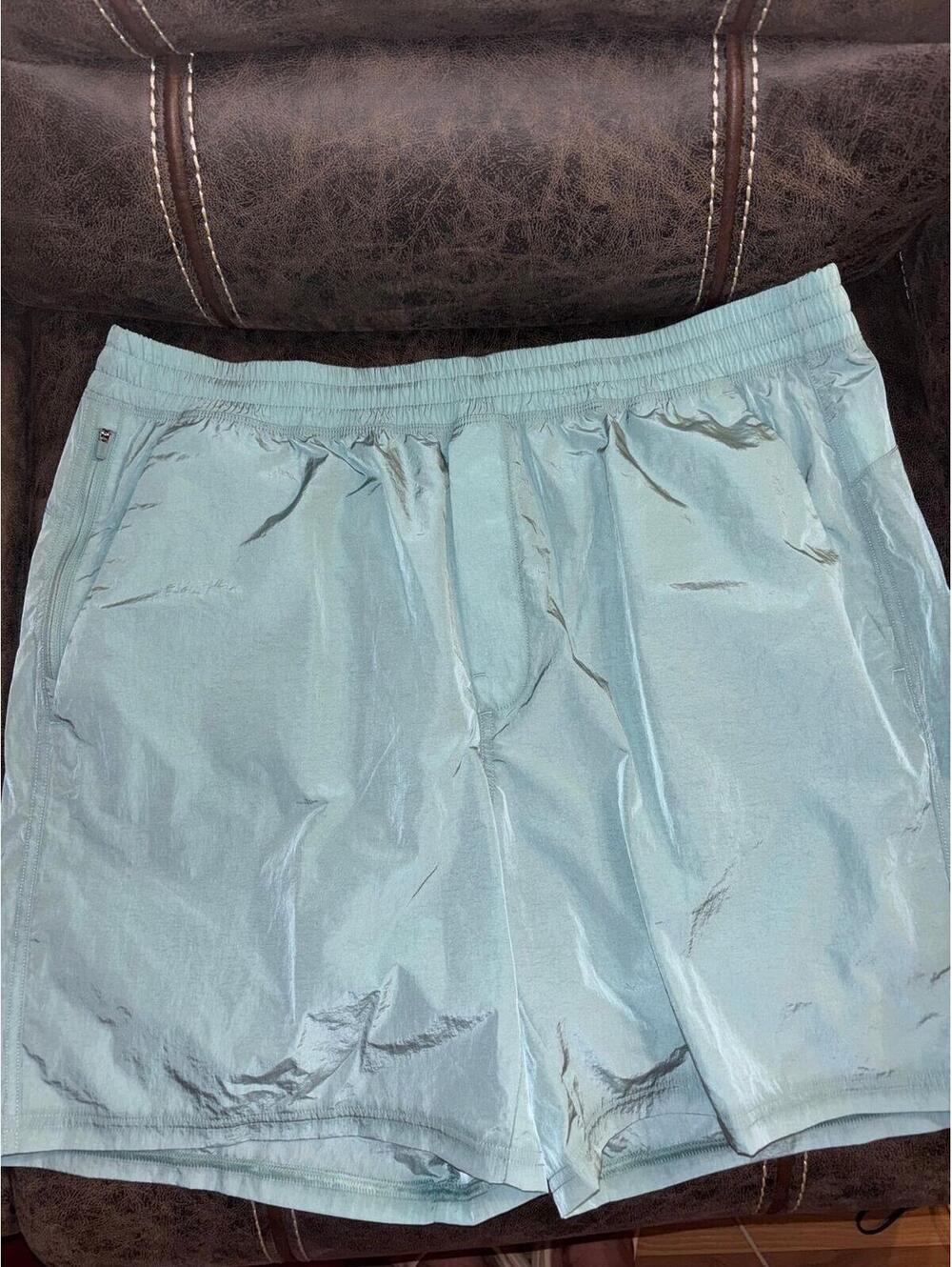 VRST All-In 7” Unlined Shorts Large Aqua Dust Shine Water Repellent NWT